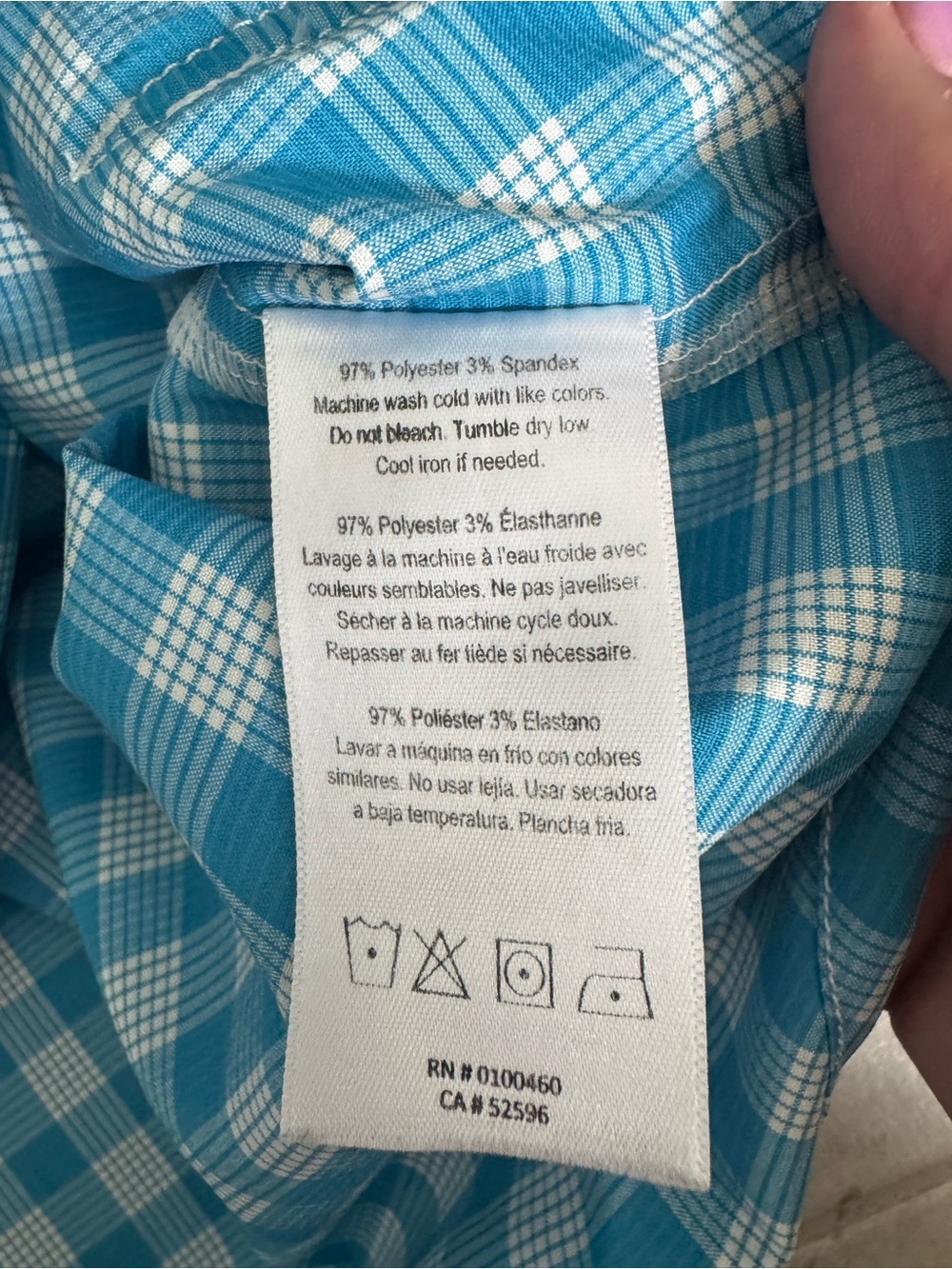 KAVU Plaid Half Zip Hooded Pullover XS Blue White Coastal Outdoor Lightweight O9 - Picture 8 of 8